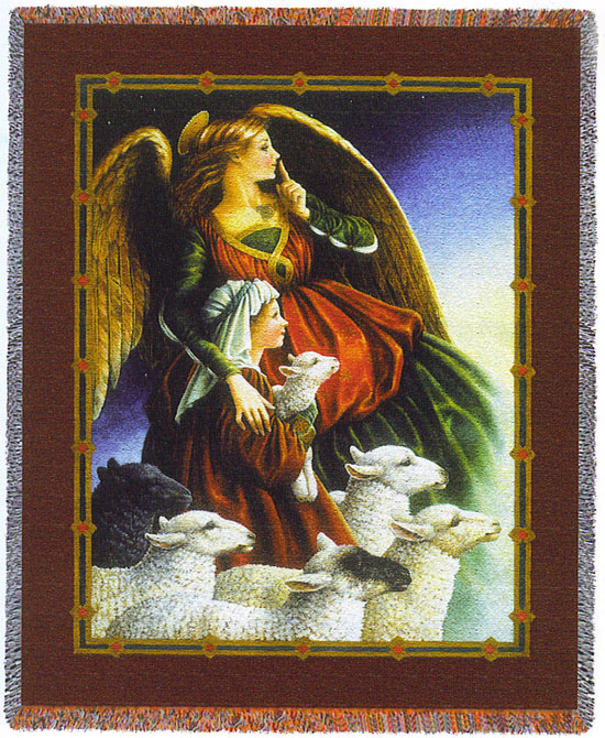 D155-2834-70*54 Shepherd Boy and Angel (Angels) Tapestries: Tapestry gallery - Over 1500 tapestries and tapestry decorating accessories - Finest quality - Wide selection - Competitive prices - Source