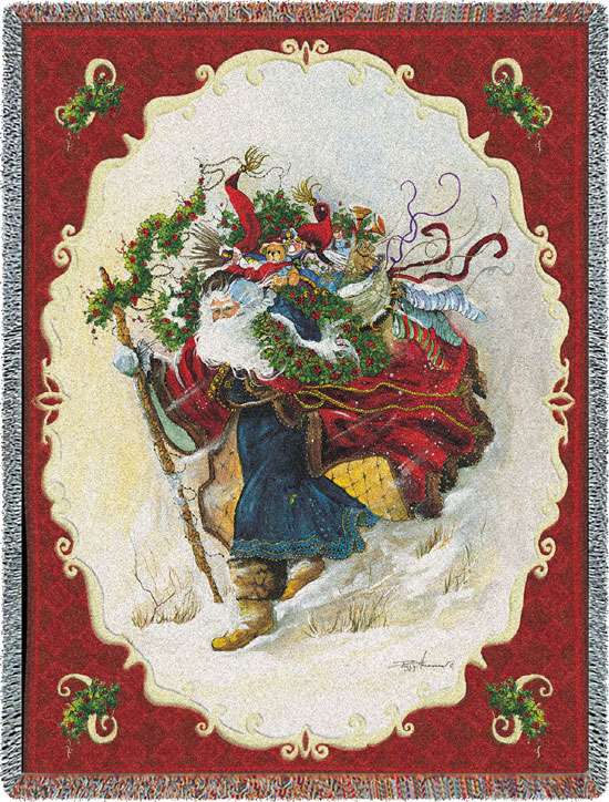 D155-2841-70*54 Windswept Santa (Holidays) Tapestries: Tapestry gallery - Over 1500 tapestries and tapestry decorating accessories - Finest quality - Wide selection - Competitive prices - Source for 
