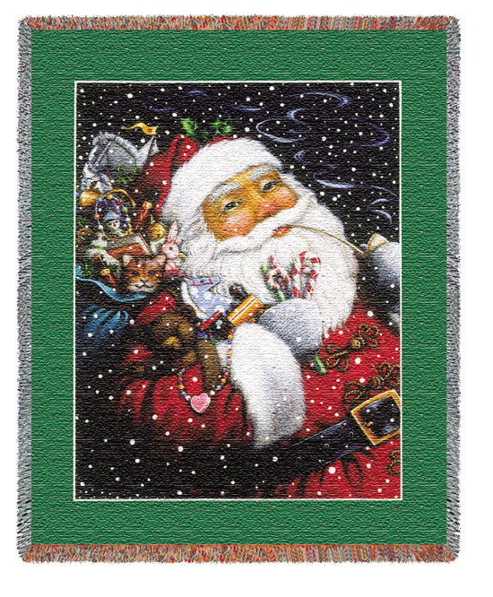 D155-2849-70*54 Smoking Santa (Holidays) Tapestries: Tapestry gallery - Over 1500 tapestries and tapestry decorating accessories - Finest quality - Wide selection - Competitive prices - Source for wh