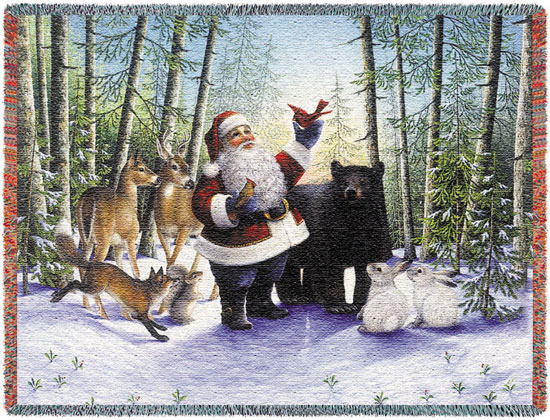 D155-2854-54*70 Santa in the Forest (Holidays) Tapestries: Tapestry gallery - Over 1500 tapestries and tapestry decorating accessories - Finest quality - Wide selection - Competitive prices - Source 