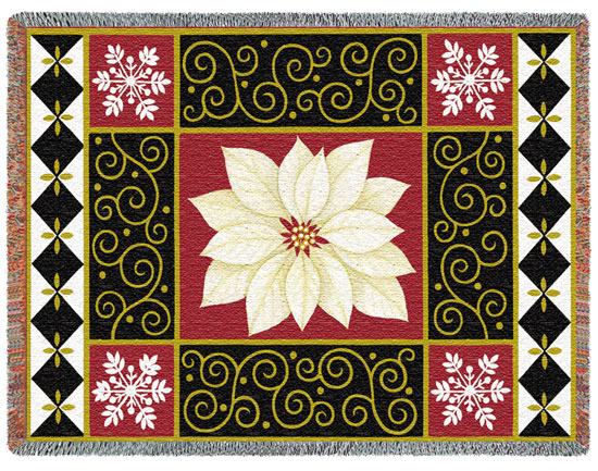 D155-2865-54*70 White Poinsettia (Holidays) Tapestries: Tapestry gallery - Over 1500 tapestries and tapestry decorating accessories - Finest quality - Wide selection - Competitive prices - Source for