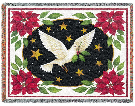 D155-2866-54*70 Dove and Poinsettias (Holidays) Tapestries: Tapestry gallery - Over 1500 tapestries and tapestry decorating accessories - Finest quality - Wide selection - Competitive prices - Source