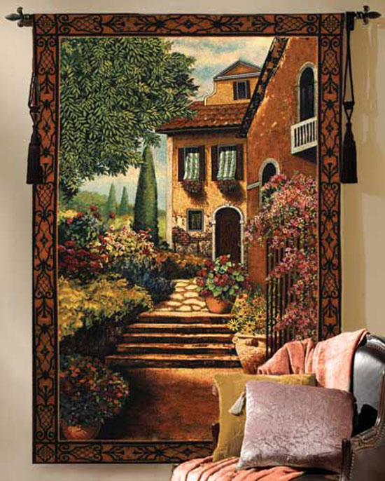 D155-2911-80*53 Villa Cortona Tapestries: Tapestry gallery - Over 1500 tapestries and tapestry decorating accessories - Finest quality - Wide selection - Competitive prices - Source for wholesale tap