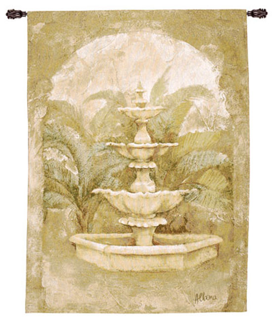 D155-2913-54*40 Fountain in Palm Garden Tapestries: Tapestry gallery - Over 1500 tapestries and tapestry decorating accessories - Finest quality - Wide selection - Competitive prices - Source for who