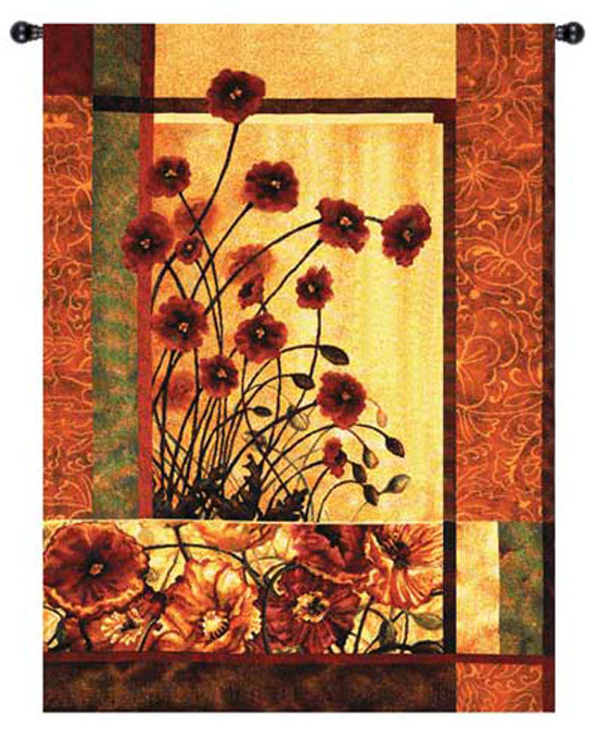 D155-2924-53*40 Contemporary Poppy  Tapestries: Tapestry gallery - Over 1500 tapestries and tapestry decorating accessories - Finest quality - Wide selection - Competitive prices - Source for wholesa