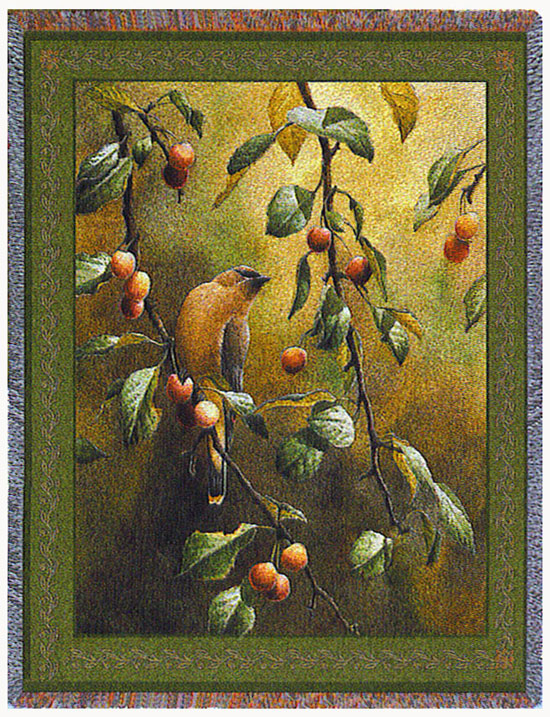 D155-2988-70*54 Cherry Chase (Birds) Tapestries: Tapestry gallery - Over 1500 tapestries and tapestry decorating accessories - Finest quality - Wide selection - Competitive prices - Source for wholes