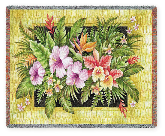D155-2989-54*70 Tropical Flowers (Tropical) Tapestries: Tapestry gallery - Over 1500 tapestries and tapestry decorating accessories - Finest quality - Wide selection - Competitive prices - Source for