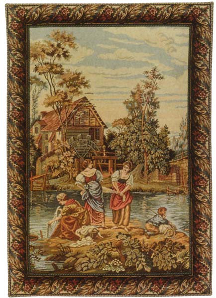 D155-300-46*34 Washing by the Lake (Vertical) Tapestries: Tapestry gallery - Over 1500 tapestries and tapestry decorating accessories - Finest quality - Wide selection - Competitive prices - Source f