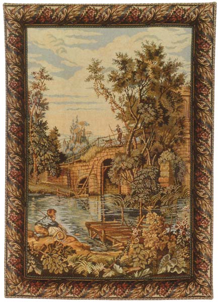 D155-306-46*34 Fishing at the Lake -Vertical (Barcarizzo-1687) Tapestries: Tapestry gallery - Over 1500 tapestries and tapestry decorating accessories - Finest quality - Wide selection - Competitive 
