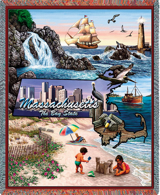 D155-3064-70*54 Massachusetts (States) Tapestries: Tapestry gallery - Over 1500 tapestries and tapestry decorating accessories - Finest quality - Wide selection - Competitive prices - Source for whol