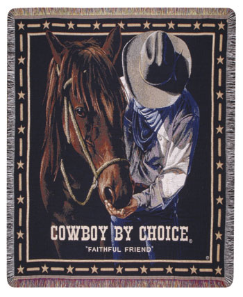 D155-3126-60*50 Faithful Friend (Cowboy by Choice) Throw Tapestries: Tapestry gallery - Over 1500 tapestries and tapestry decorating accessories - Finest quality - Wide selection - Competitive prices