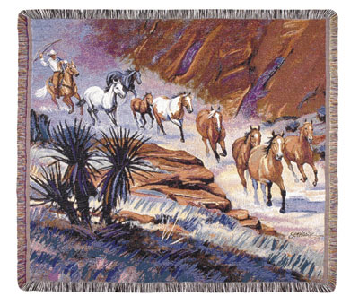 D155-3132-50*60 Coming Through The Canyon Throw Tapestries: Tapestry gallery - Over 1500 tapestries and tapestry decorating accessories - Finest quality - Wide selection - Competitive prices - Source