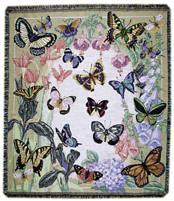 D155-3151-60*50 Butterflies Are Free (Garden Party) Tapestries: Tapestry gallery - Over 1500 tapestries and tapestry decorating accessories - Finest quality - Wide selection - Competitive prices - So