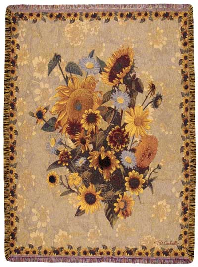 D155-3153-70*50 Sunflower Meadow (Garden Party) Tapestries: Tapestry gallery - Over 1500 tapestries and tapestry decorating accessories - Finest quality - Wide selection - Competitive prices - Source