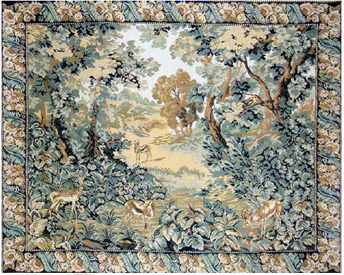 D155-3159-52*66 Verdure with Reindeer (Ghazala) Tapestries: Tapestry gallery - Over 1500 tapestries and tapestry decorating accessories - Finest quality - Wide selection - Competitive prices - Source