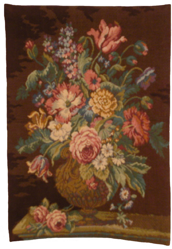D155-3211-19*14 Vase with Flowers (Brown) Tapestries: Tapestry gallery - Over 1500 tapestries and tapestry decorating accessories - Finest quality - Wide selection - Competitive prices - Source for w