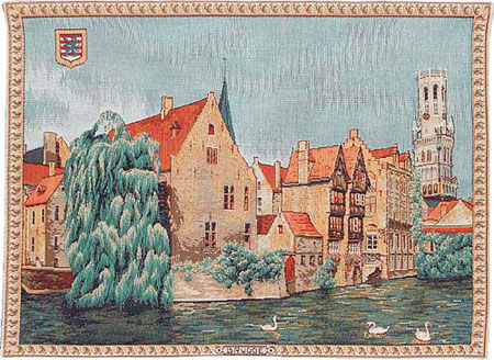 D155-463-29*30 Brugges Riverside Tapestries: Tapestry gallery - Over 1500 tapestries and tapestry decorating accessories - Finest quality - Wide selection - Competitive prices - Source for wholesale 