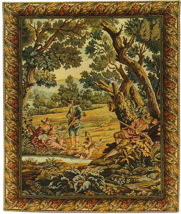 D155-514-46*34 Hunters Resting-Vertical  (1752) Tapestries: Tapestry gallery - Over 1500 tapestries and tapestry decorating accessories - Finest quality - Wide selection - Competitive prices - Source