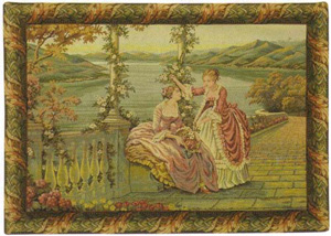 D155-527-24*34 Ladies at Lake Como Lake (154) Tapestries: Tapestry gallery - Over 1500 tapestries and tapestry decorating accessories - Finest quality - Wide selection - Competitive prices - Source f