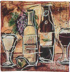 D155-558-26*26 Wine & Cheese Tapestries: Tapestry gallery - Over 1500 tapestries and tapestry decorating accessories - Finest quality - Wide selection - Competitive prices - Source for wholesale tape