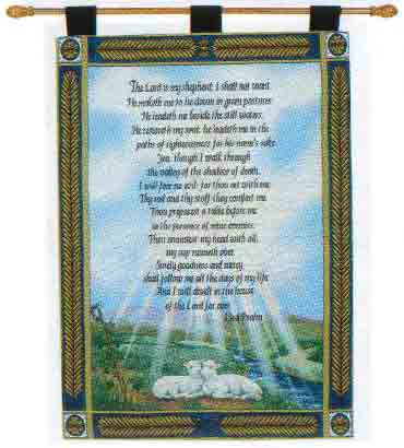 D155-621-36*26 23rd Psalm Tapestries: Tapestry gallery - Over 1500 tapestries and tapestry decorating accessories - Finest quality - Wide selection - Competitive prices - Source for wholesale tapestr