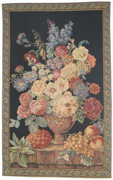 D155-642-44*28 Pensee Black Tapestries: Tapestry gallery - Over 1500 tapestries and tapestry decorating accessories - Finest quality - Wide selection - Competitive prices - Source for wholesale tapes
