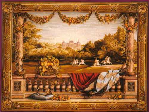D155-664-58*108 Chateau Bellevue Tapestries: Tapestry gallery - Over 1500 tapestries and tapestry decorating accessories - Finest quality - Wide selection - Competitive prices - Source for wholesale 