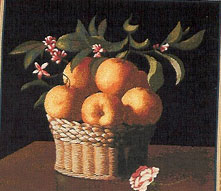 D155-72-19*19 Orange  Basket Tapestries: Tapestry gallery - Over 1500 tapestries and tapestry decorating accessories - Finest quality - Wide selection - Competitive prices - Source for wholesale tape