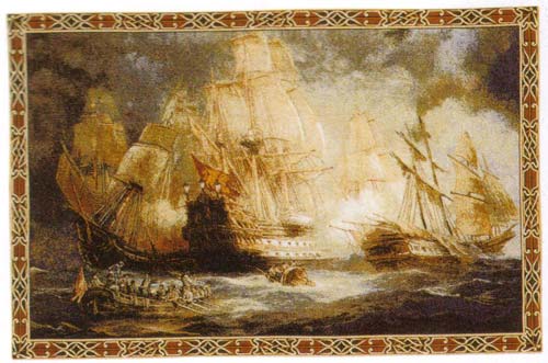 D155-725-25*43 Naval Battle (Z065) Tapestries: Tapestry gallery - Over 1500 tapestries and tapestry decorating accessories - Finest quality - Wide selection - Competitive prices - Source for wholesal