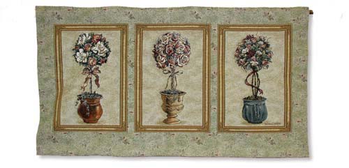 D155-739-29*53 Rose Topiary Tapestries: Tapestry gallery - Over 1500 tapestries and tapestry decorating accessories - Finest quality - Wide selection - Competitive prices - Source for wholesale tapes