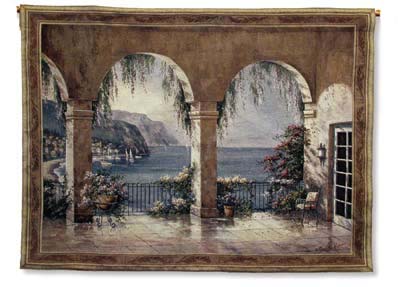 D155-764-40*54 Mediterranean Arch Tapestries: Tapestry gallery - Over 1500 tapestries and tapestry decorating accessories - Finest quality - Wide selection - Competitive prices - Source for wholesale