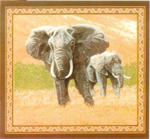 D155-842-16*16 Elephant (8770 Chenille) Tapestries: Tapestry gallery - Over 1500 tapestries and tapestry decorating accessories - Finest quality - Wide selection - Competitive prices - Source for who