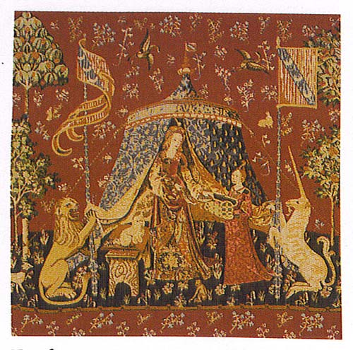 D155-881-19*19 A Mon Seul Desir (7462L) Tapestries: Tapestry gallery - Over 1500 tapestries and tapestry decorating accessories - Finest quality - Wide selection - Competitive prices - Source for who