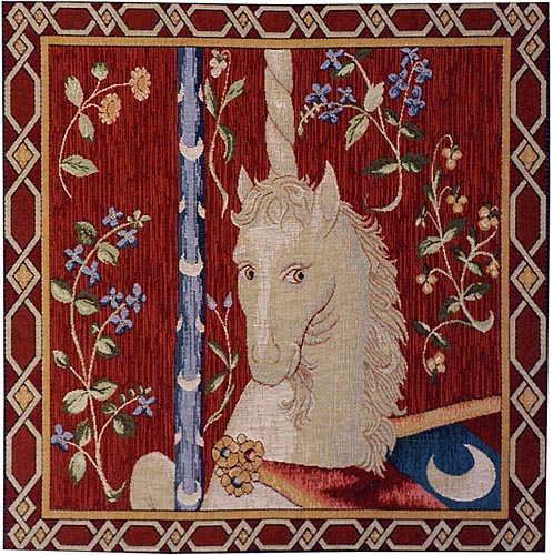D155-898-19*19 Unicorns (7674) Tapestries: Tapestry gallery - Over 1500 tapestries and tapestry decorating accessories - Finest quality - Wide selection - Competitive prices - Source for wholesale ta