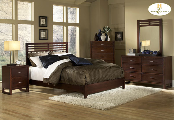 D158-1348-1+4+5 Paula Collection Cherry Bedroom Set (Queen Size Bed, Nightstand, Dresser)