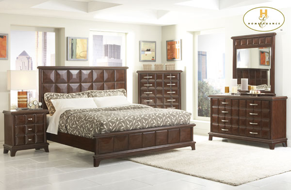D158-1401-1+4+5 Sherman Collection Dark Chocolate Bedroom Set (Queen Size Bed, Nightstand, Dresser)