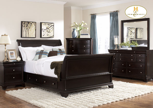 D158-1402SL-1+4+5 Inglewood Collection Cherry Bedroom Set (Queen Size Bed, Nightstand, Dresser)