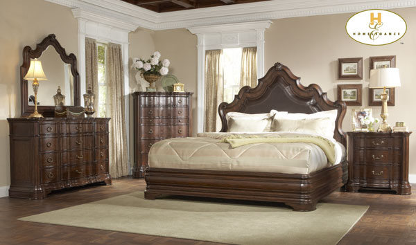 D158-1405-1+4+5 Perry Hall Collection Cherry Bedroom Set (Queen Size Bed, Nightstand, Dresser)