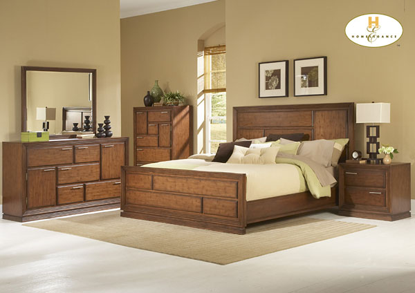 D158-559-1+4+5 Huntington Collection Cherry Bedroom Set (Queen Size Bed, Nightstand, Dresser)