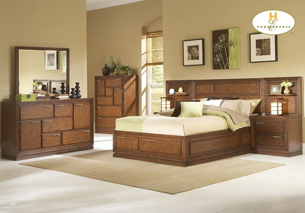 D158-559PL-1+4+5 Huntington Collection Cherry Bedroom Set (Queen Size Bed, Nightstand, Dresser)