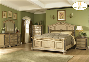 D158-564W-1+4+5 Catalina Collection White Wash Bedroom Set (Queen Size Bed, Nightstand, Dresser)