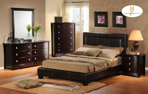 D158-5786-1+4+5 Syracuse II Collection Merlot Bedroom Set (Queen Size Bed, Nightstand, Dresser)