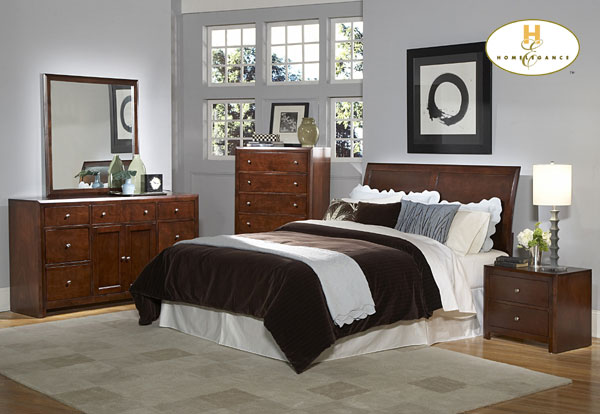 D158-815-1+456 Copley Collection Dark Brown Bedroom Set (Queen Size Bed, Nightstand, Mirror, Dresser)