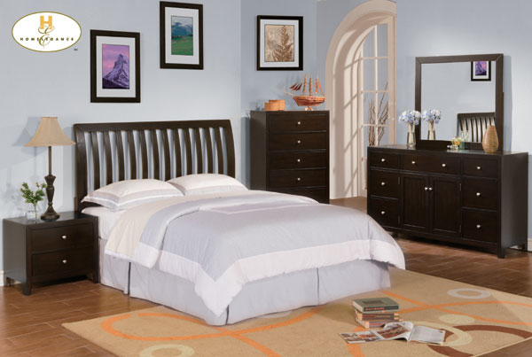 D158-817-1+456 Caldwell Collection Espresso Bedroom Set (Queen Size Bed, Nightstand, Mirror, Dresser)