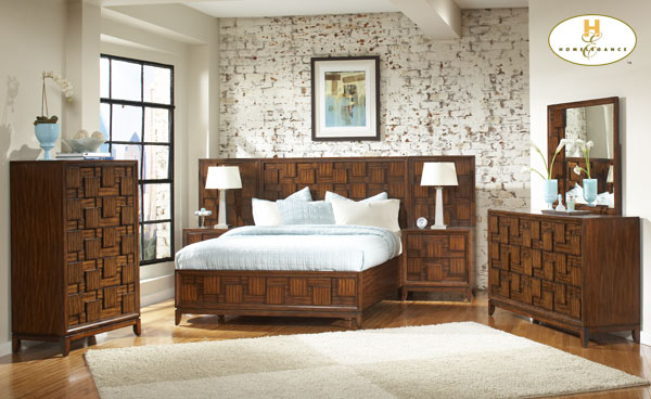 D158-836PLC-1+4+5 Campton Collection Tobacco Bedroom Set (Queen Size Bed, Nightstand, Dresser)