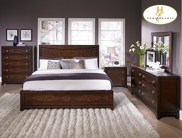 D158-846-1+4+5 Lakeside Collection Cherry Bedroom Set (Queen Size Bed, Nightstand, Dresser)