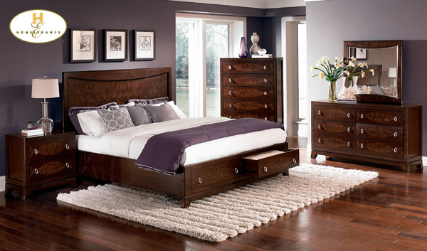 D158-846PL-1+4+5 Lakeside Collection Cherry Bedroom Set (Queen Size Bed, Nightstand, Dresser)
