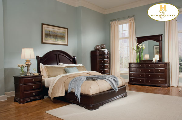 D158-858LP-1+4+5 Grandover Collection Cherry Bedroom Set (Queen Size Bed, Nightstand, Dresser)
