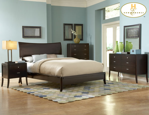 D158-864-1+4+5 Horizons Collection Espresso Bedroom Set (Queen Size Bed, Nightstand, Dresser)