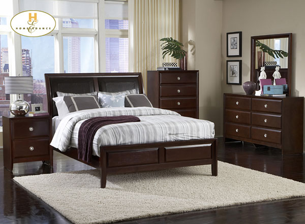 D158-879-1+4+5 Bridgeland Collection Cherry Bedroom Set (Queen Size Bed, Nightstand, Dresser)